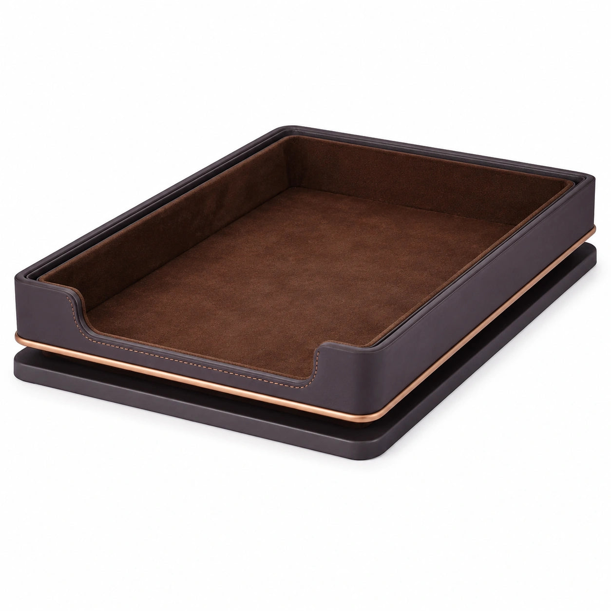 Bandeja organizadora de escritorio marrón 32x24.5 cm para documentos
