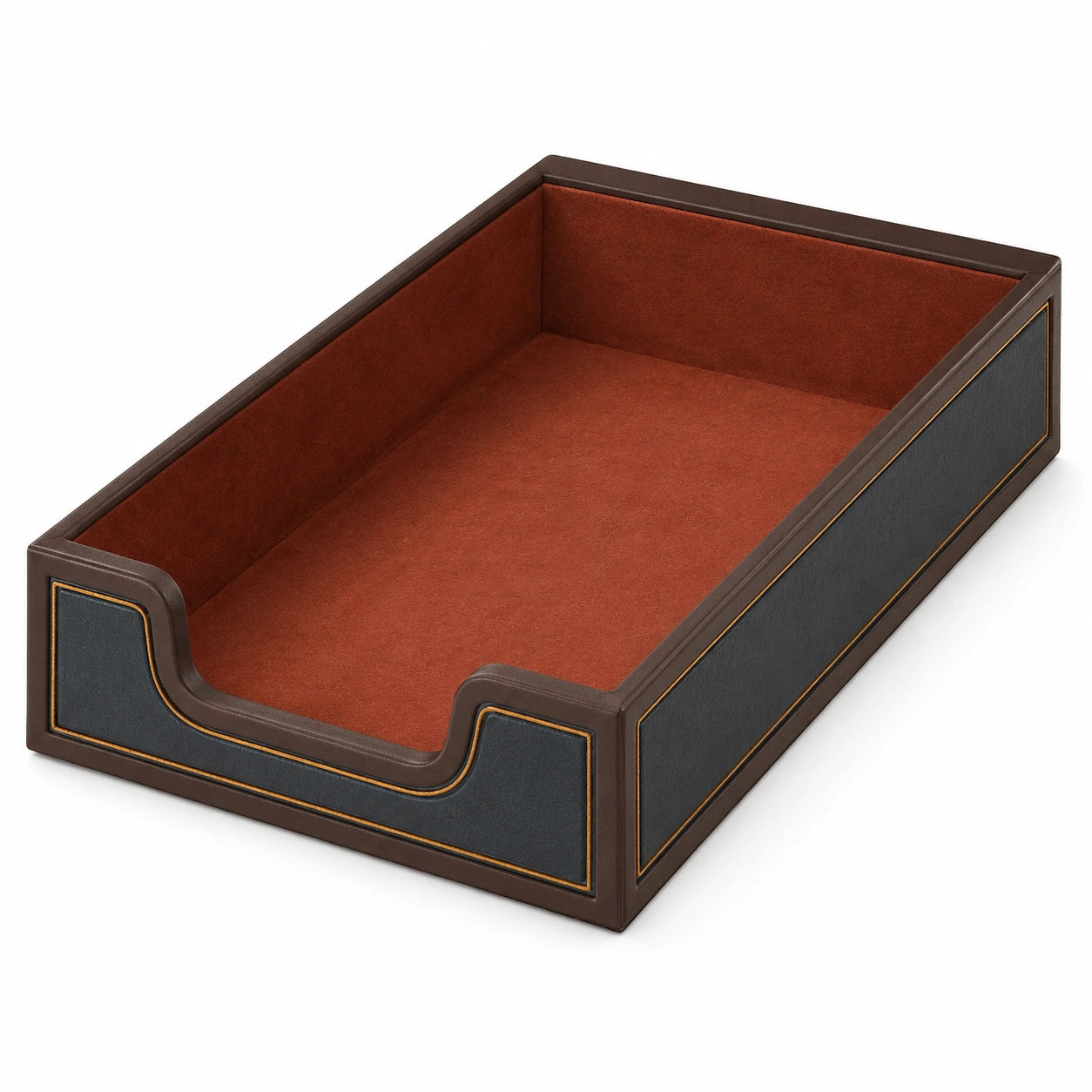 Bandeja organizadora para escritorio marrón/negro