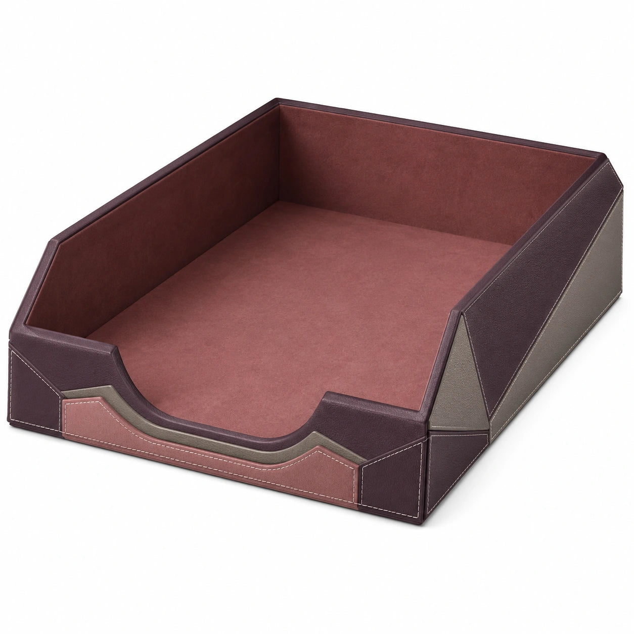 Bandeja Organizadora de Escritorio Marrón y Rosa