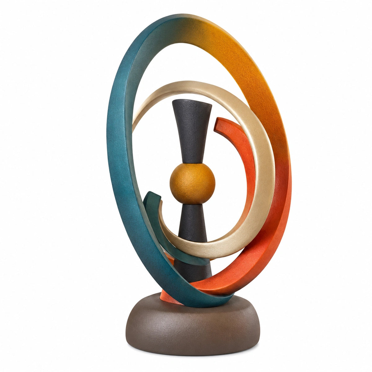 Escultura Decorativa Abstracta Multicolor con Diseño de Círculos