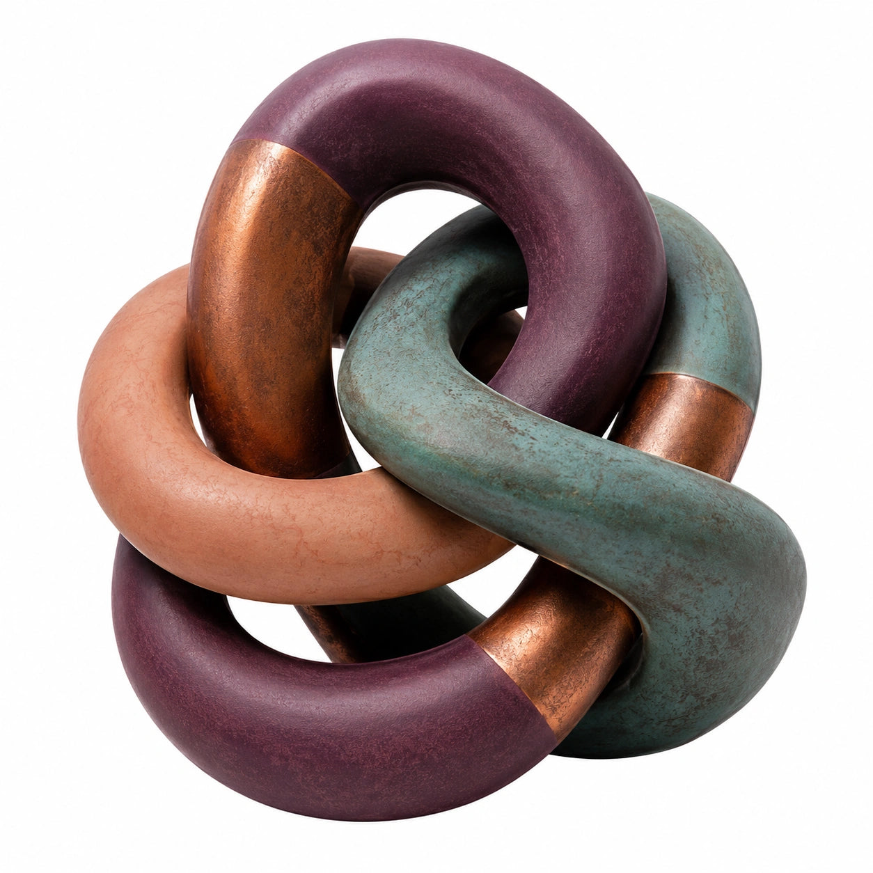 Escultura decorativa multicolor en forma de nudo