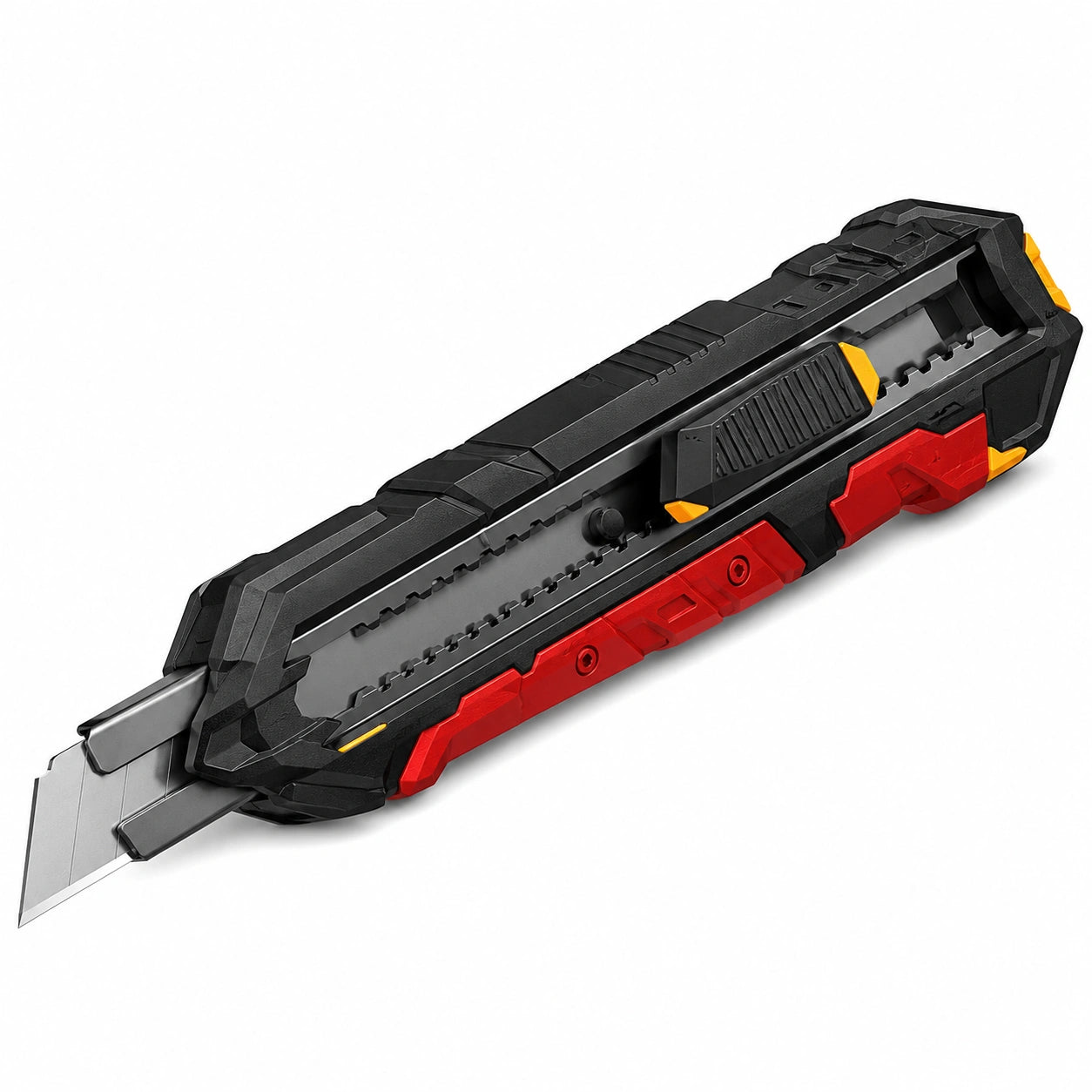 Cutter Retráctil de Seguridad Negro/Rojo/Amarillo