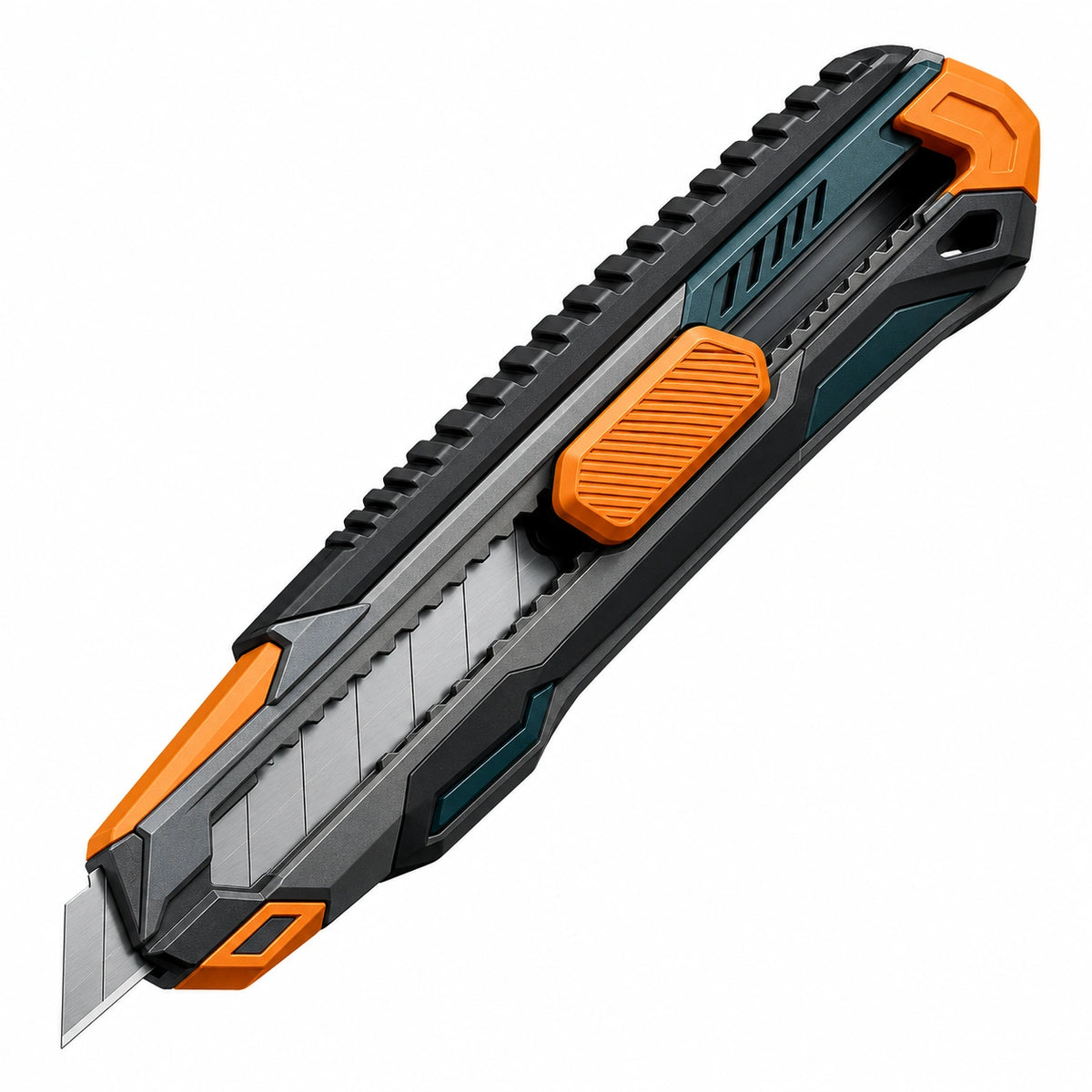 Cuchillo de Precisión Retráctil Negro/Naranja con Hoja de Repuesto