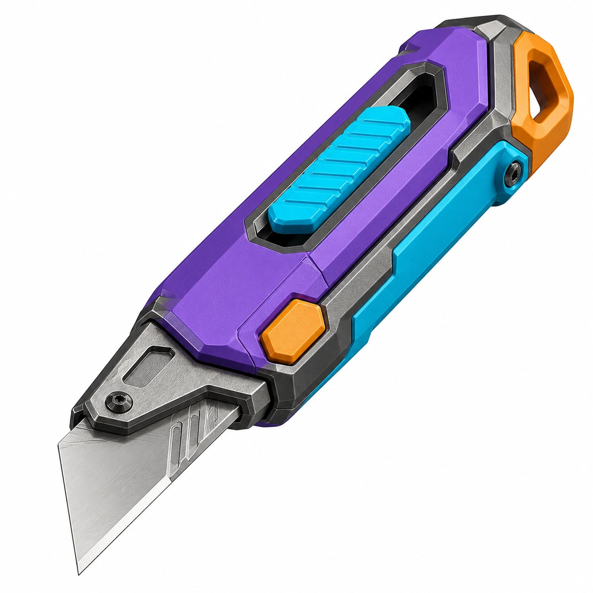 Cuchilla utilitaria retráctil multicolor con bloqueo de seguridad