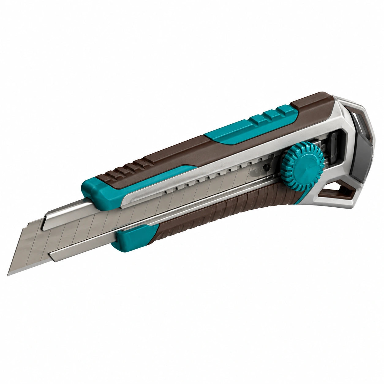 Cuchillo Cortante Retráctil Azul y Marrón 18cm