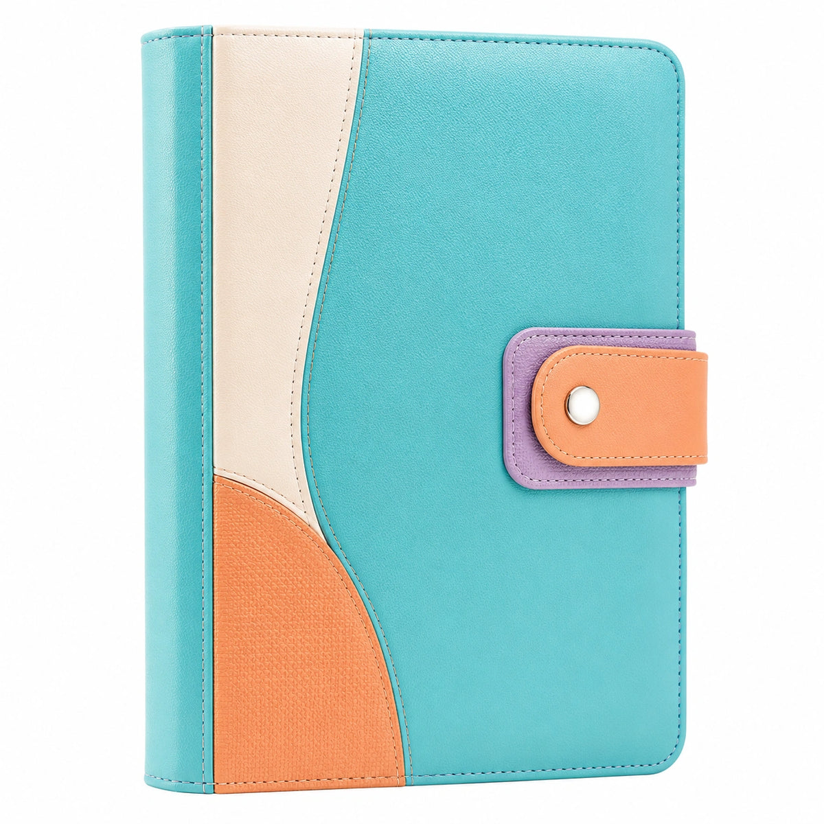 Cuaderno de Notas Colorido con Cierre de Broche y Anillas, Multicolor 20x15cm