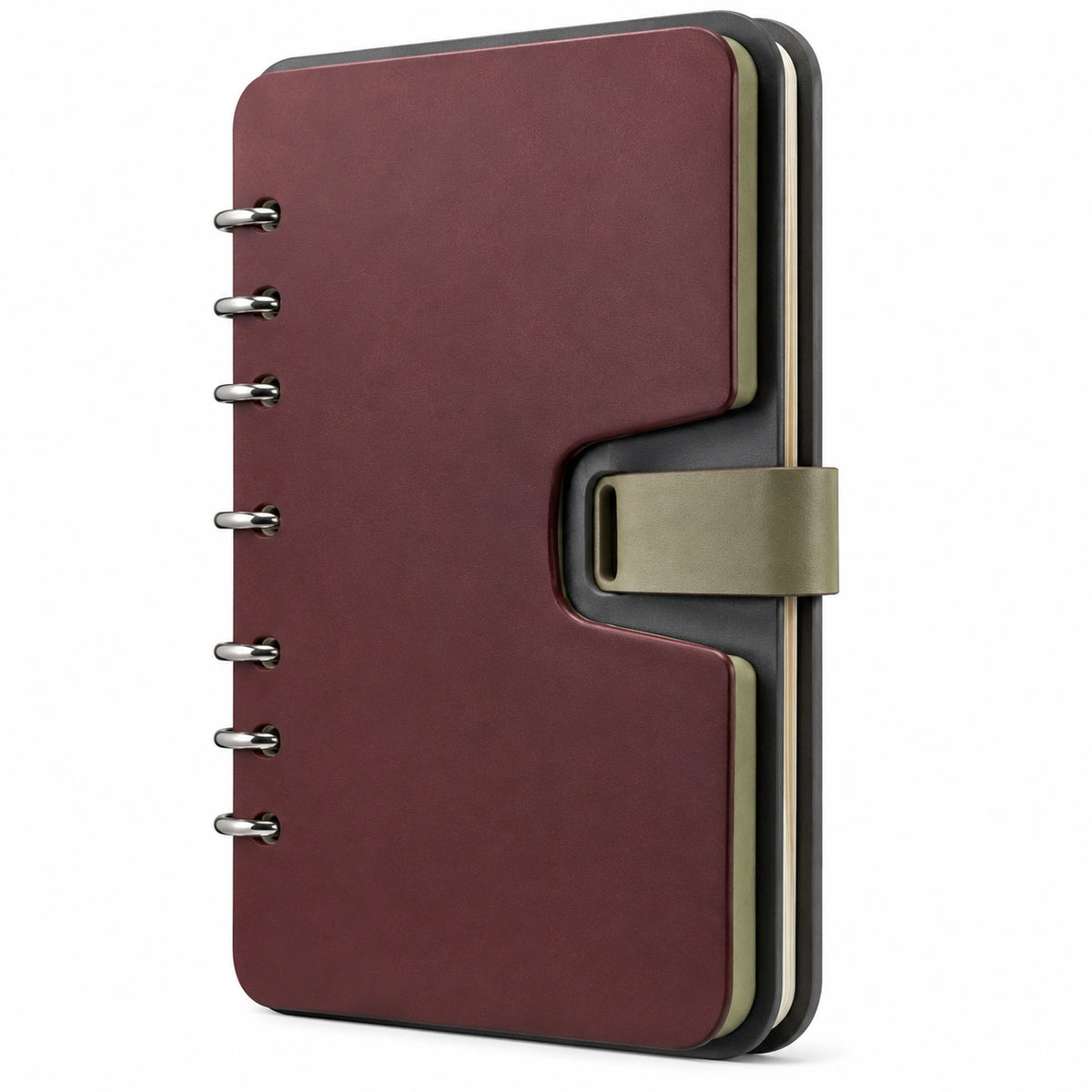 Cuaderno A5 de Anillas Color Burdeos con Broche