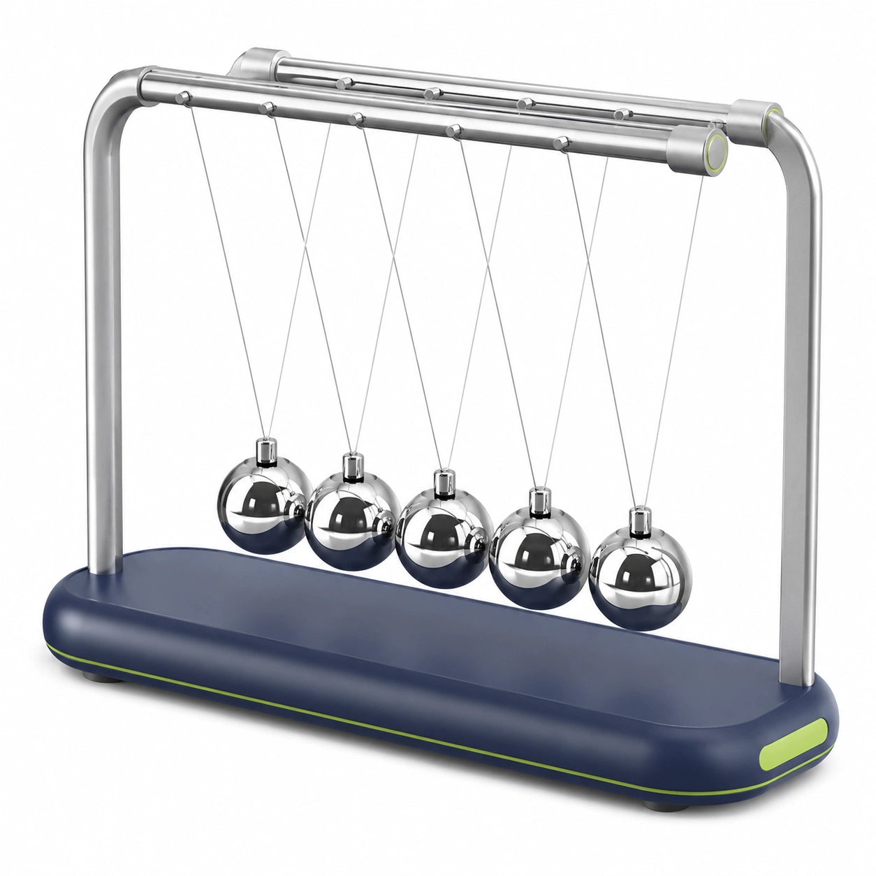 Péndulo de Newton de Oficina en Plata y Azul