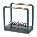 Péndulo de Newton Verde y Plateado con 5 Bolas