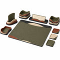 Juego de Organizadores de Escritorio Verde, Beige y Marrón