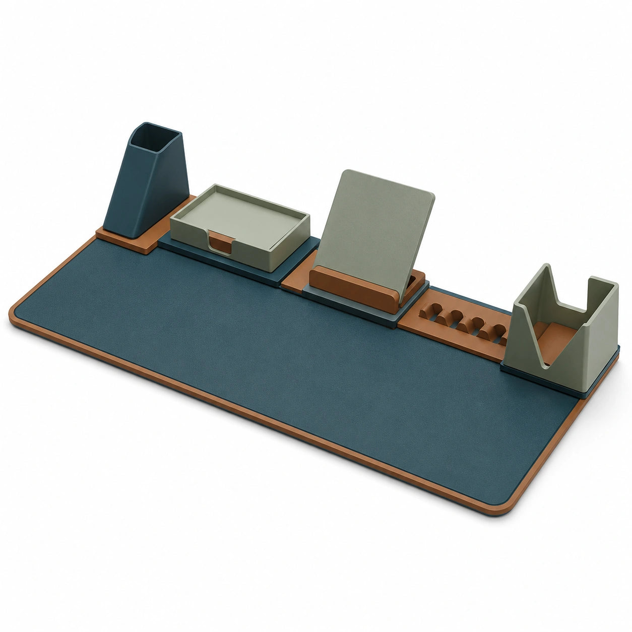 Estación de Escritorio Modular Verde/Azul/Marrón