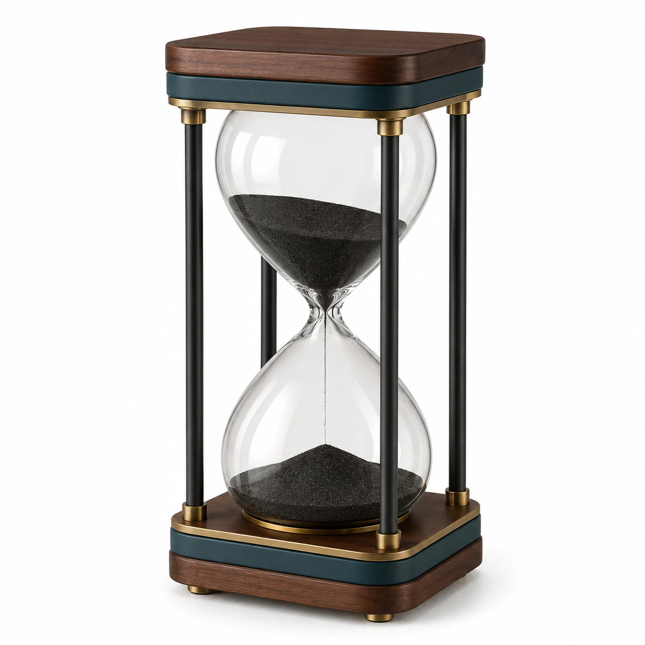 Reloj de Arena Decorativo de 30 Minutos Negro y Madera