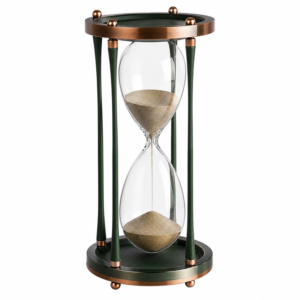 Reloj de Arena Decorativo Verde y Bronce 60 Minutos