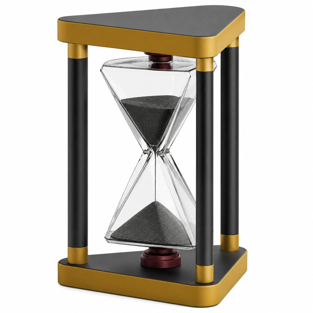 Reloj de Arena Decorativo Triangular Negro Oro 60 Minutos