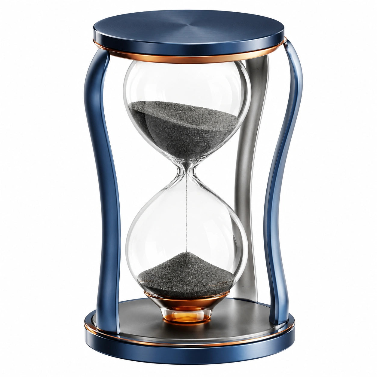 Reloj de Arena Decorativo Azul con Soporte Elegante