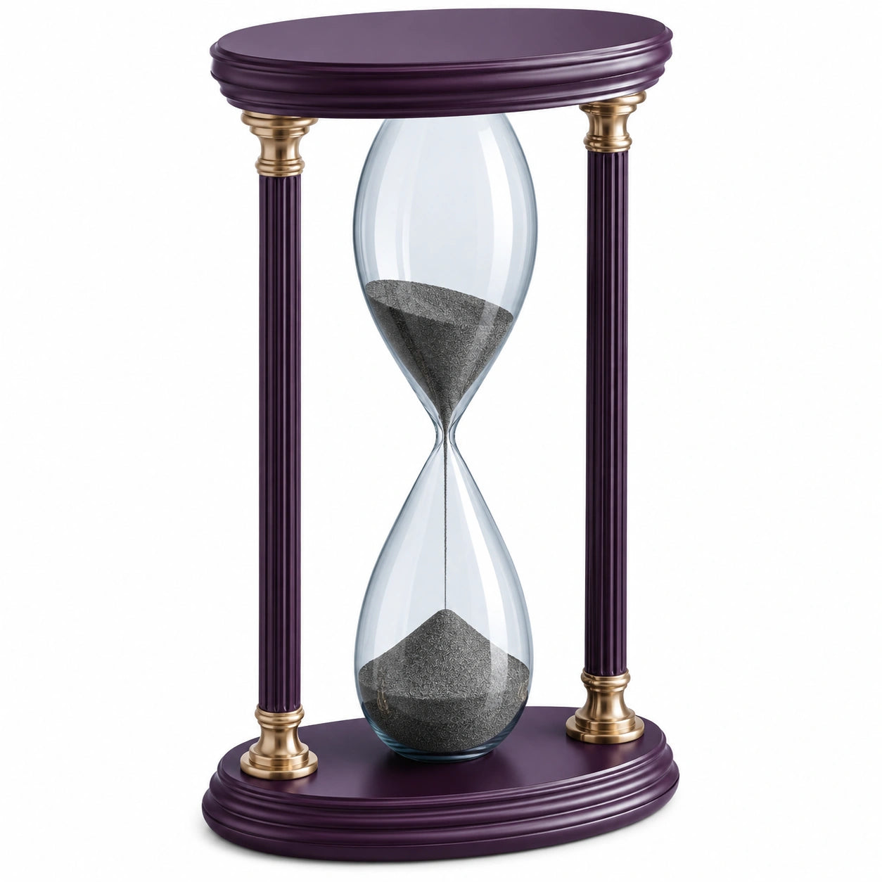Reloj de Arena Decorativo Grande en Púrpura y Dorado