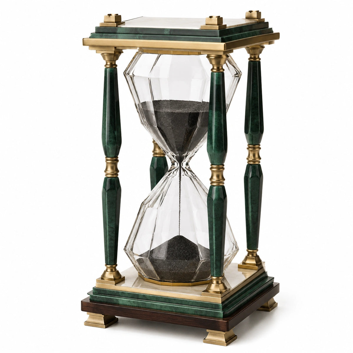 Reloj de Arena Decorativo Verde y Dorado de 20 Minutos