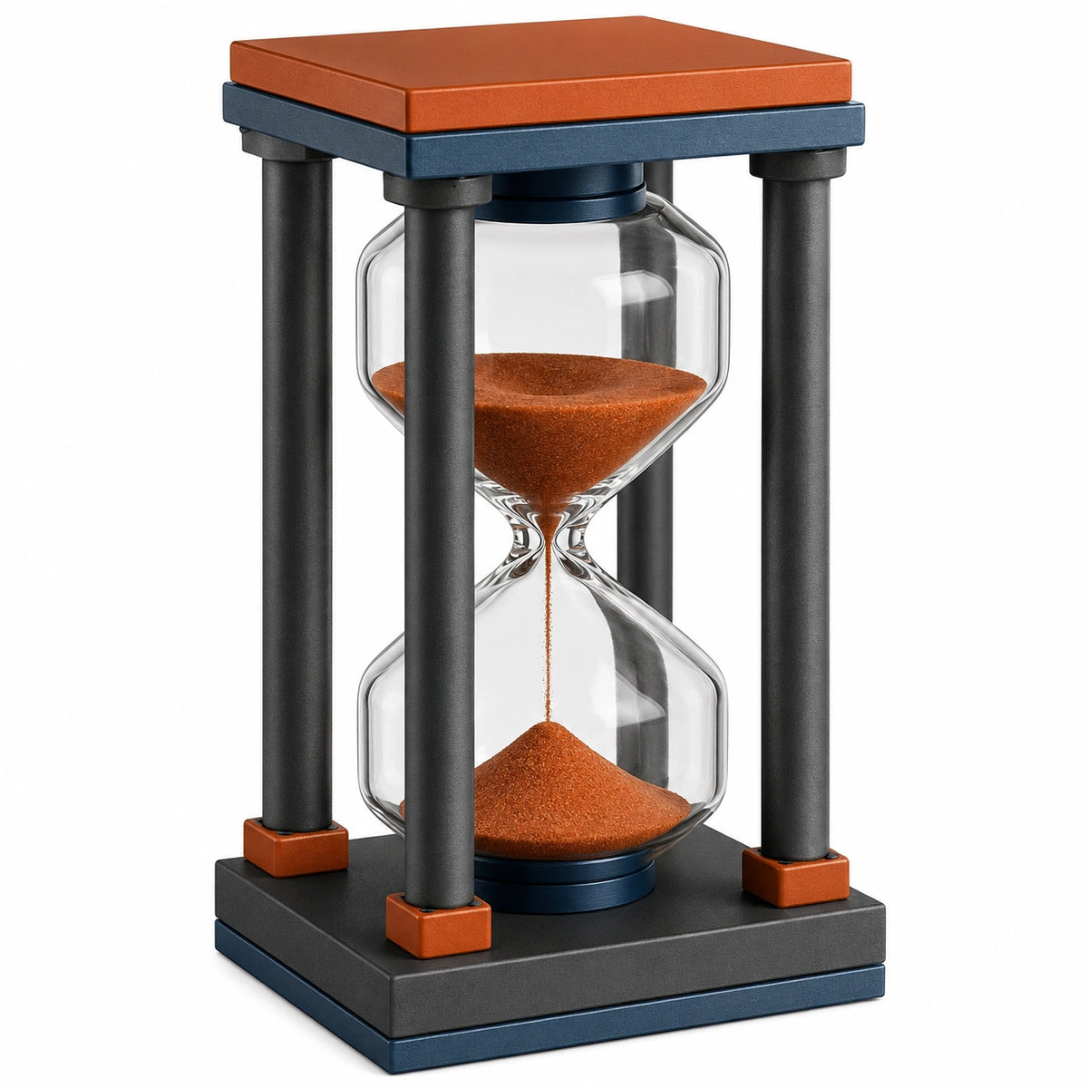 Reloj de Arena Decorativo Negro, Azul y Naranja