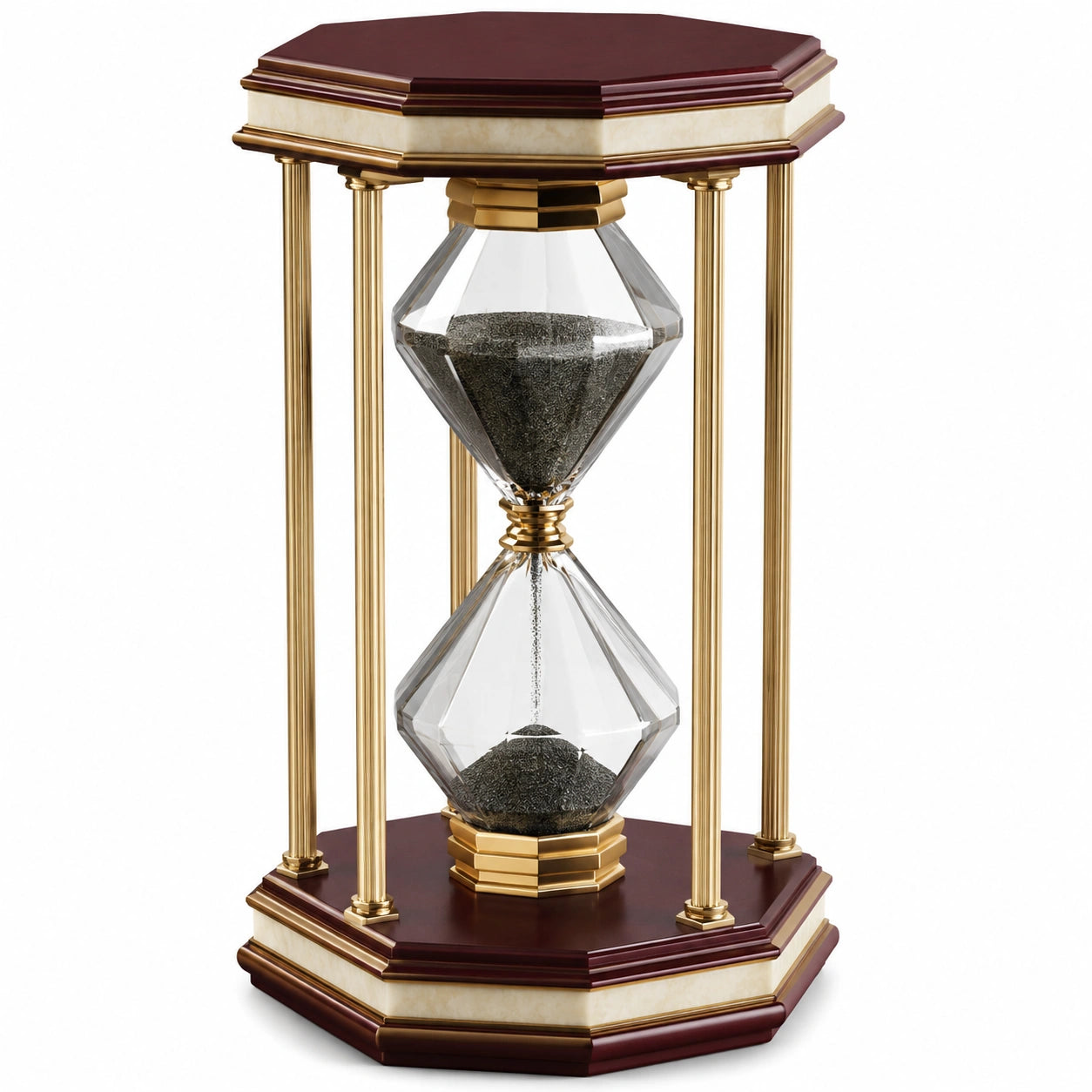 Reloj de arena decorativo marrón y dorado 40cm