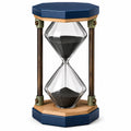 Reloj de Arena Decorativo Azul con Soporte de Metal