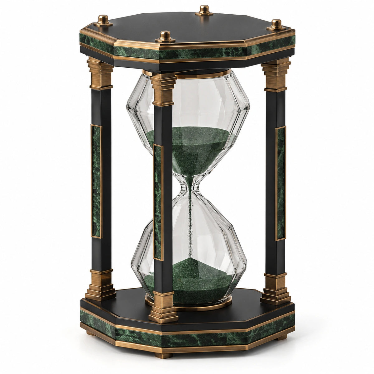 Reloj de Arena Decorativo Vintage Verde y Negro 30 Minutos