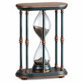 Reloj de Arena Decorativo de Vidrio y Metal Azul Cobre