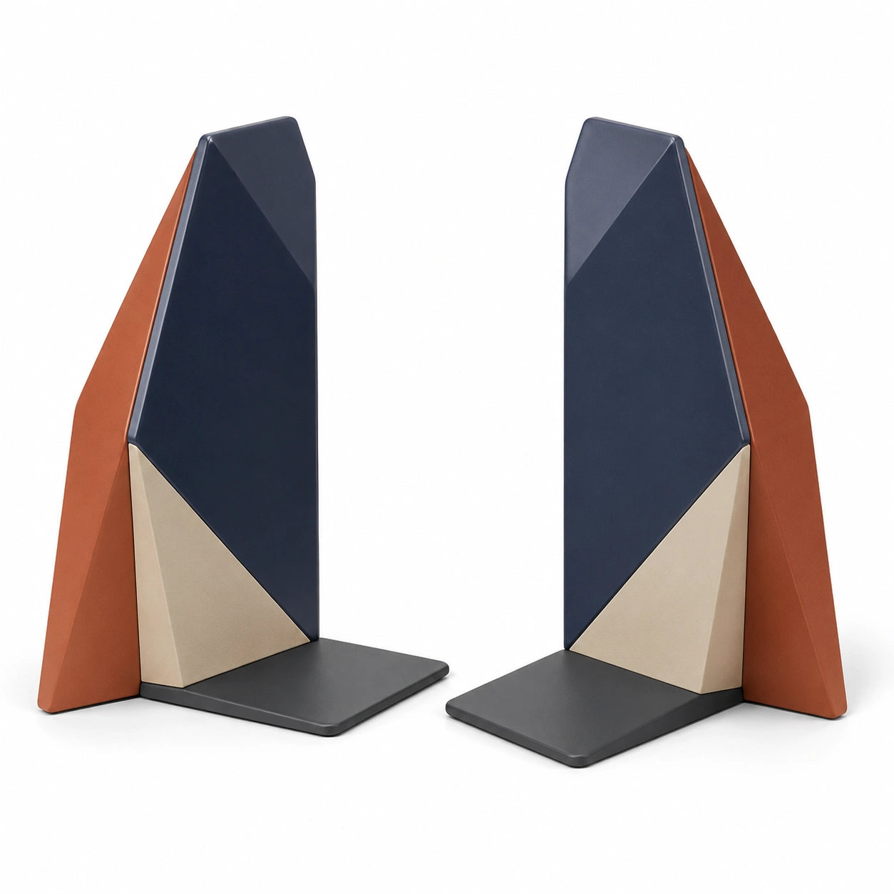 Sujetadores de Libros Geométricos Modernos Azul/Naranja/Beige