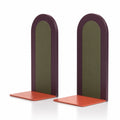 Sujetalibros Modernos de Arco en Verde y Naranja
