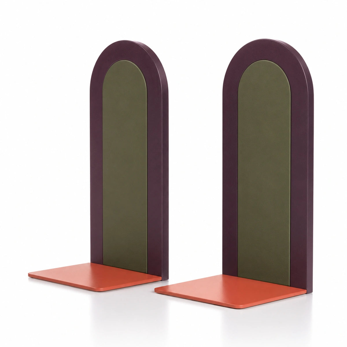 Sujetalibros Modernos de Arco en Verde y Naranja