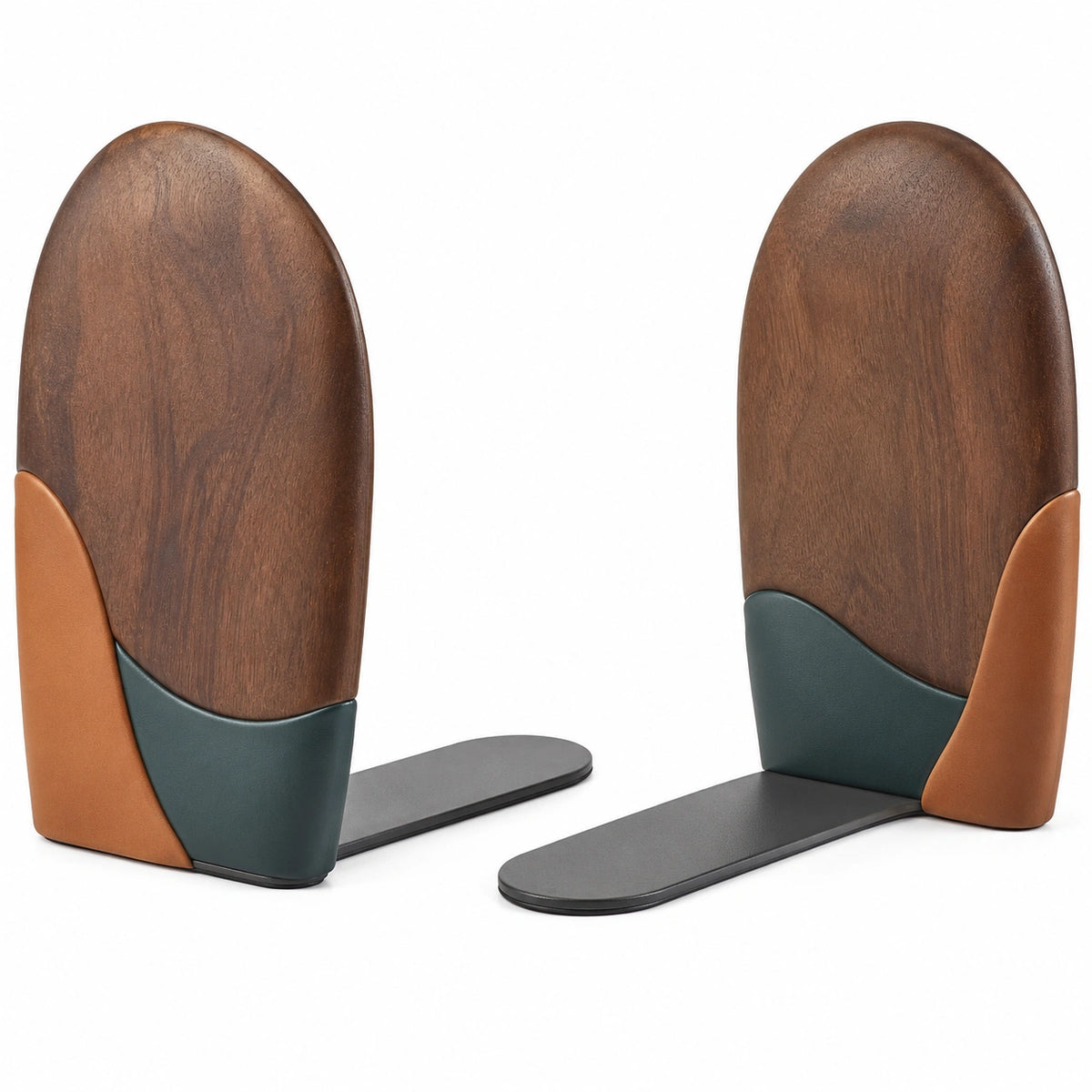 Sujetalibros Moderno Curvado Marrón/Café/Negro