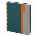 Cuaderno A5 de Espiral Verde, Naranja y Gris