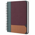 Cuaderno de espiral A5 con tapa dura, morado y marrón
