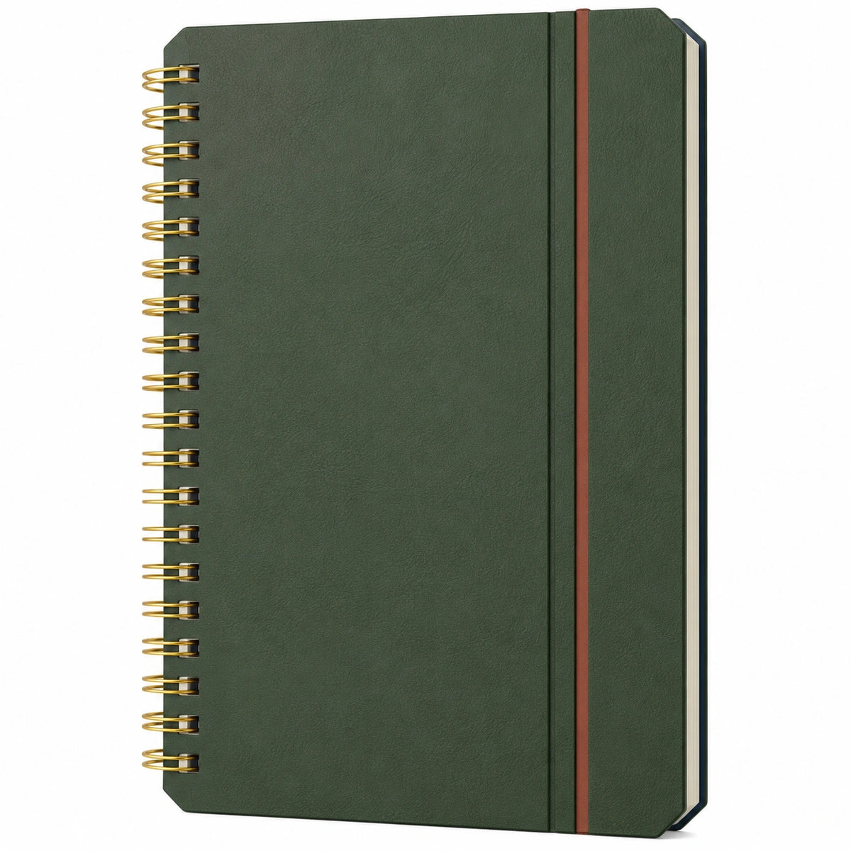 Cuaderno A5 Verde Espiral con Cierre Elástico