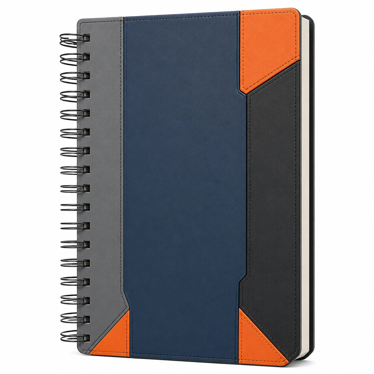 Cuaderno de Espiral Tapa Dura A5 Azul/Negro/Naranja