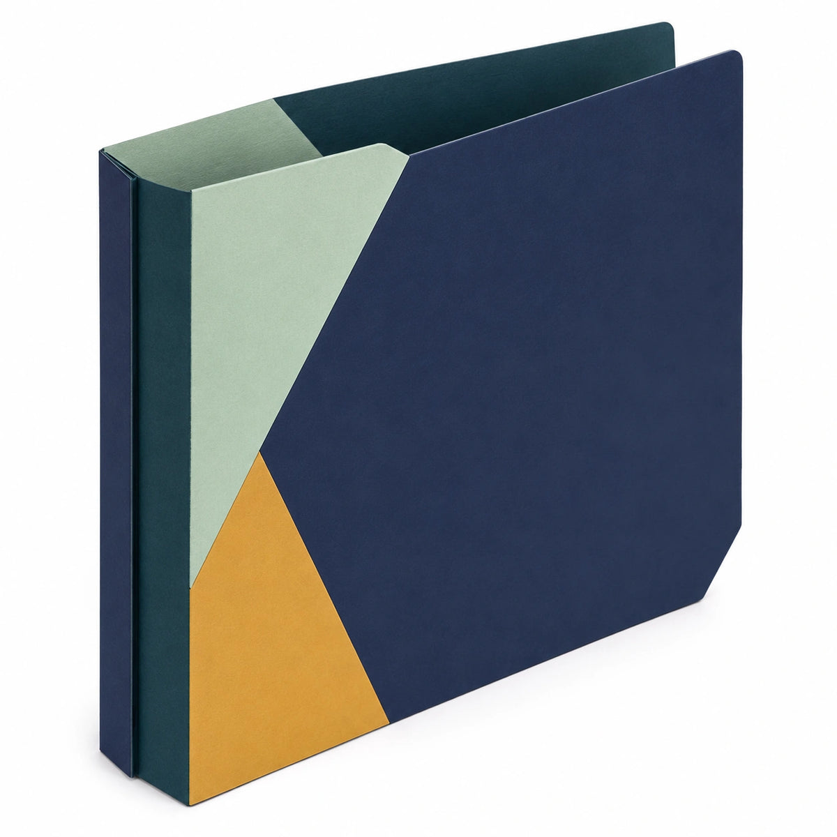Carpeta Organizadora A4 Azul Oscuro con Diseño Geométrico