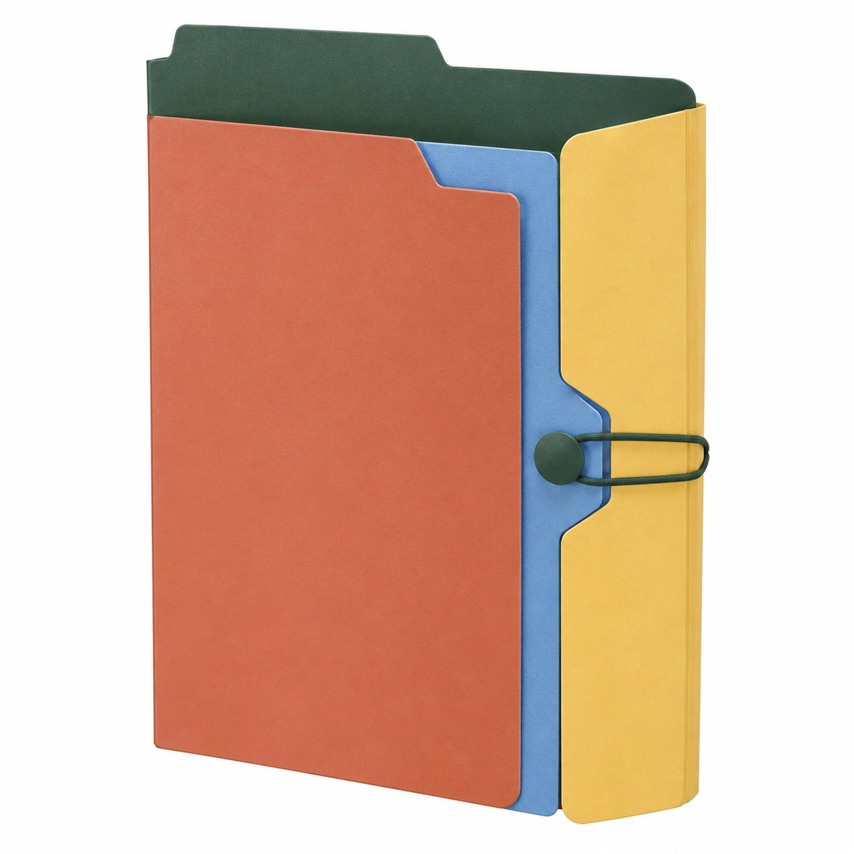 Carpeta organizadora multicolor con cierre elástico y pestañas
