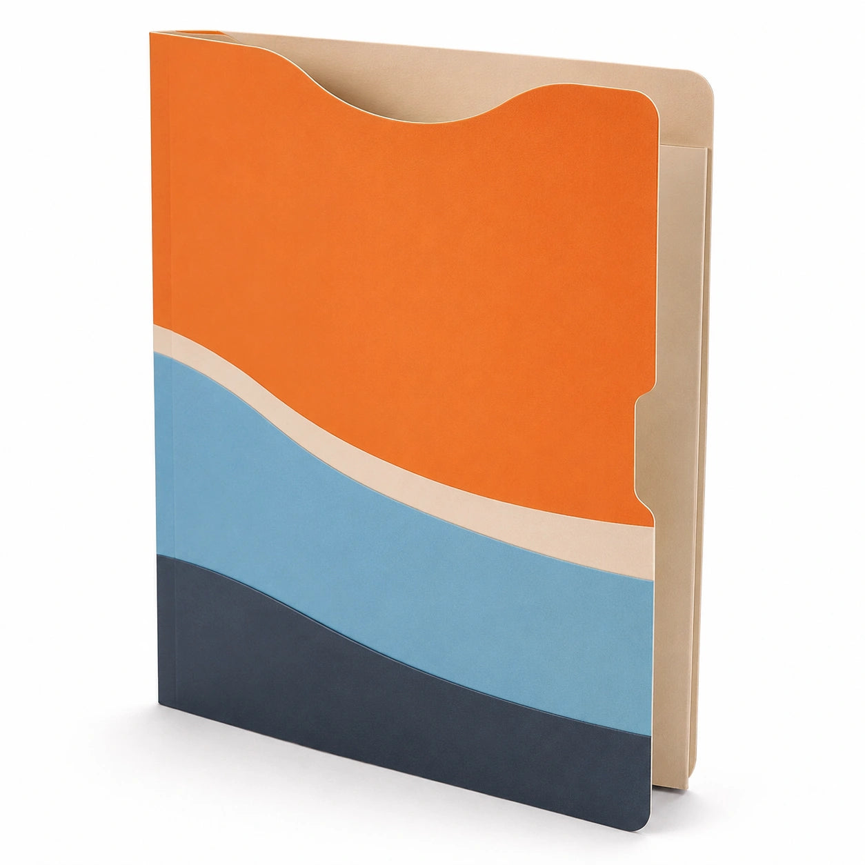 Carpeta de Archivos Multicolor A4 Naranja, Azul y Beige