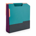 Carpeta de Archivos Expansible de Colores Turquesa, Negro, Púrpura y Naranja
